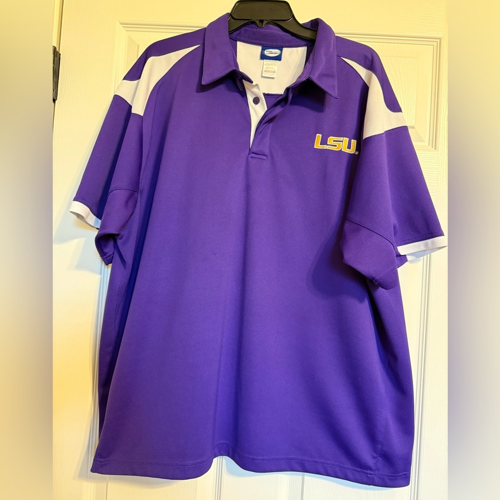 Purple LSU Men's Polo Shirt by Team Athletics